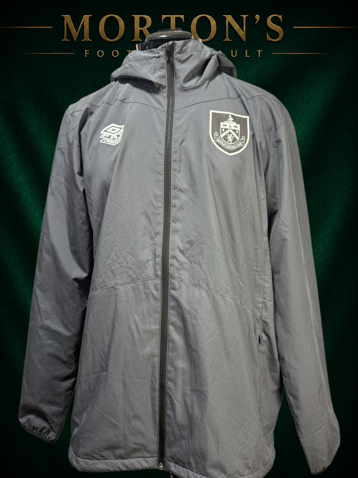 Burnley FC Umbro Hooded Training Jacket – Grey – Size Large – New Without Tags