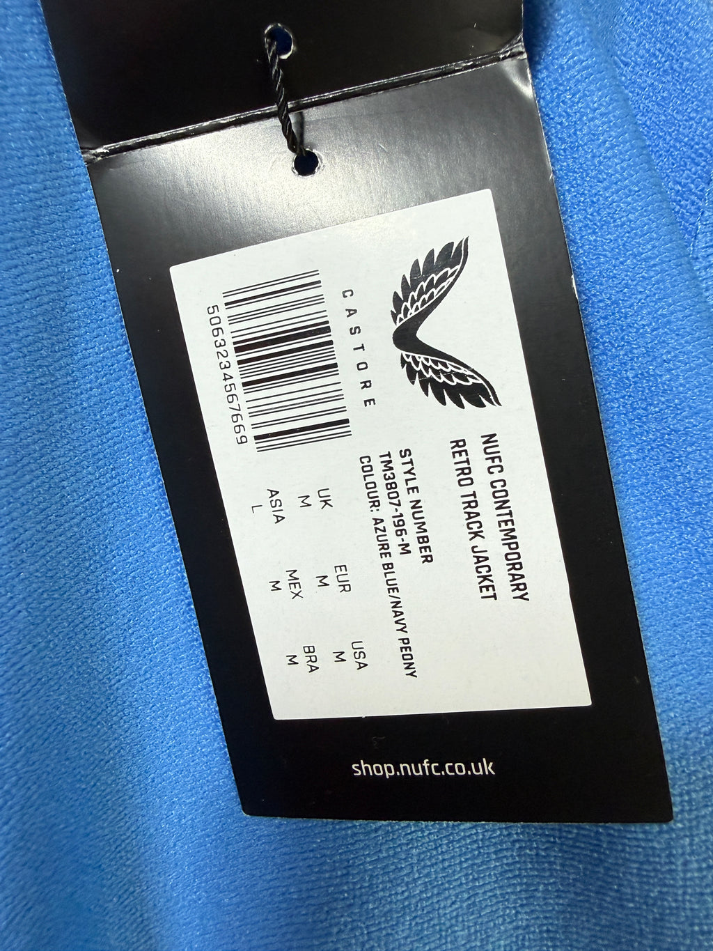 Newcastle United Castore Training Jacket – Blue – Size Medium – BNWT