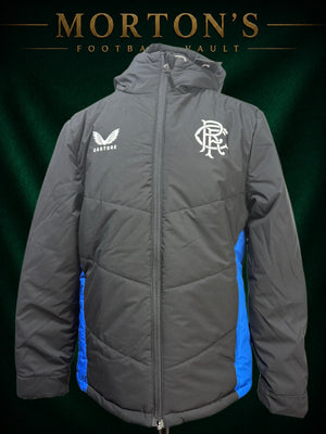 Rangers FC Castore Women’s Matchday Bench Jacket – Black/Blue – Size 10 – BNWT