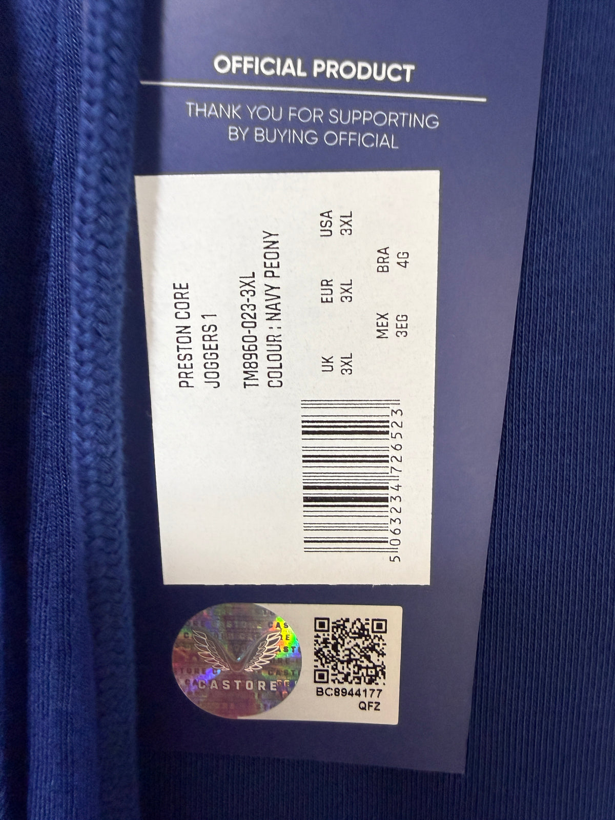 Preston North End FC Official Joggers Blue 3XL – BNWT