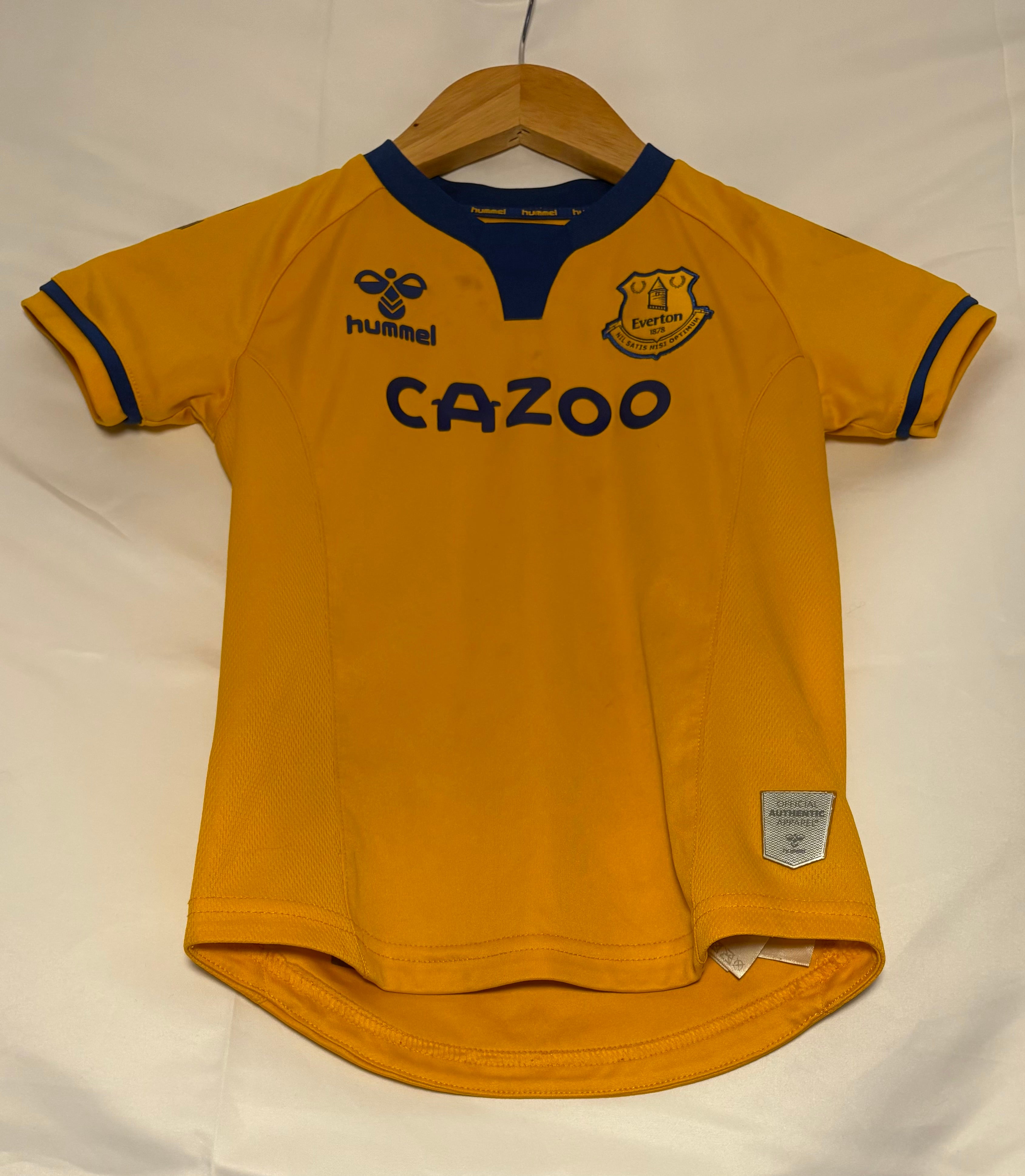 Hummel yellow Everton F.C. 2020-21 away jersey (3/4 years)