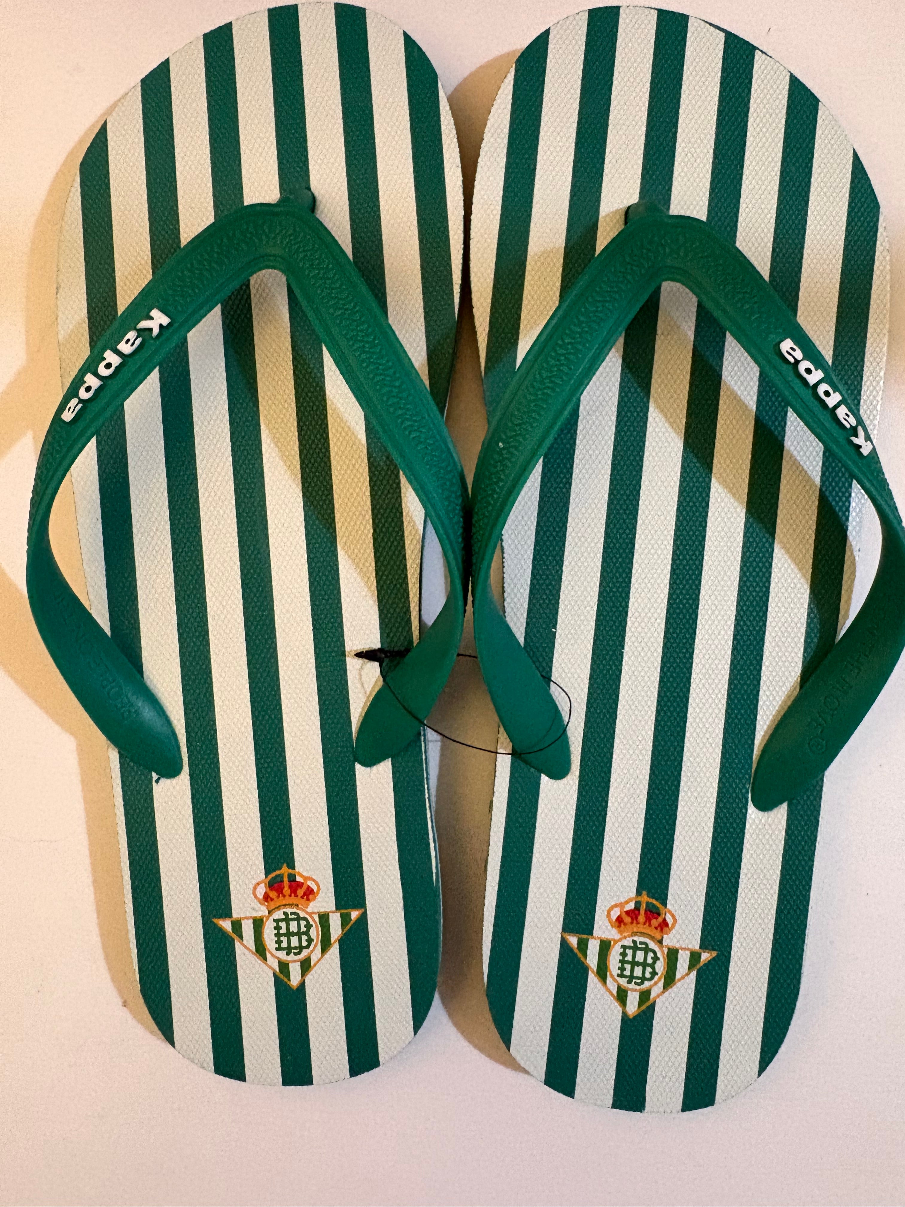 Real Betis branded flip flops by Kappa UK size 6