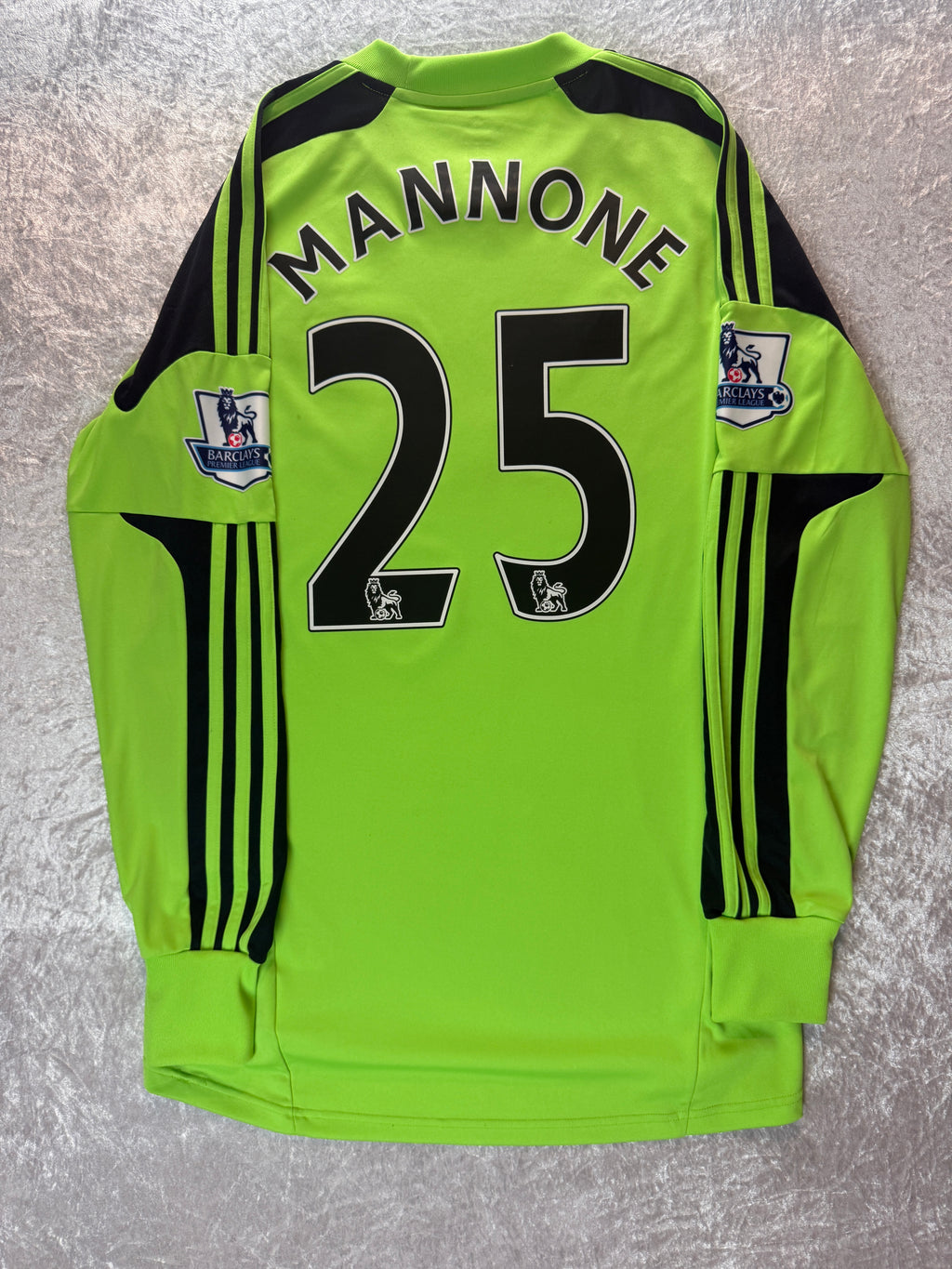 Adidas 2013-14 Sunderland GK Long Sleeve Shirt MANNONE 25 Football Jersey Size Medium