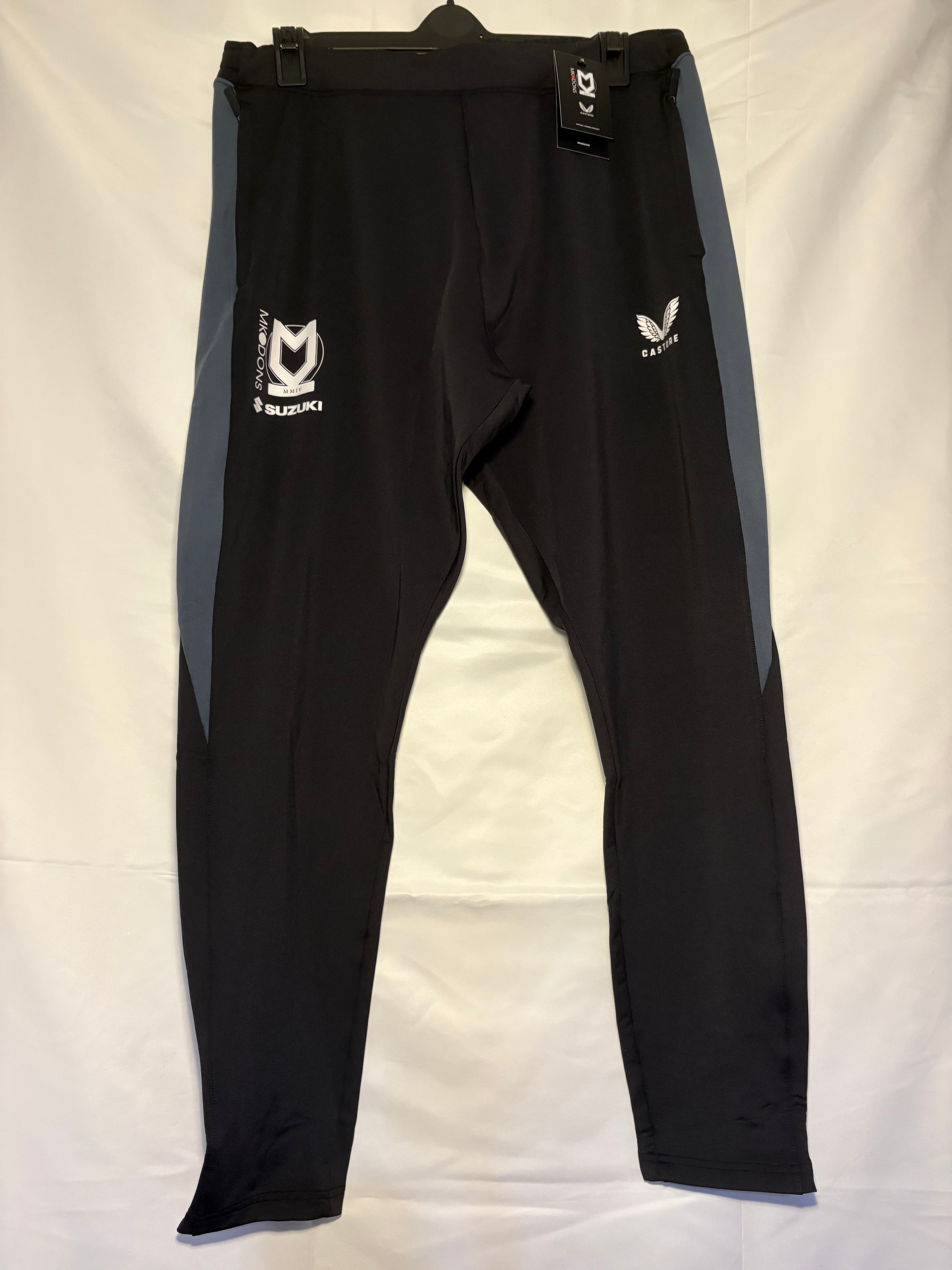 Official MK Dons Football Club slim-fit training pants with zips (2XL)
