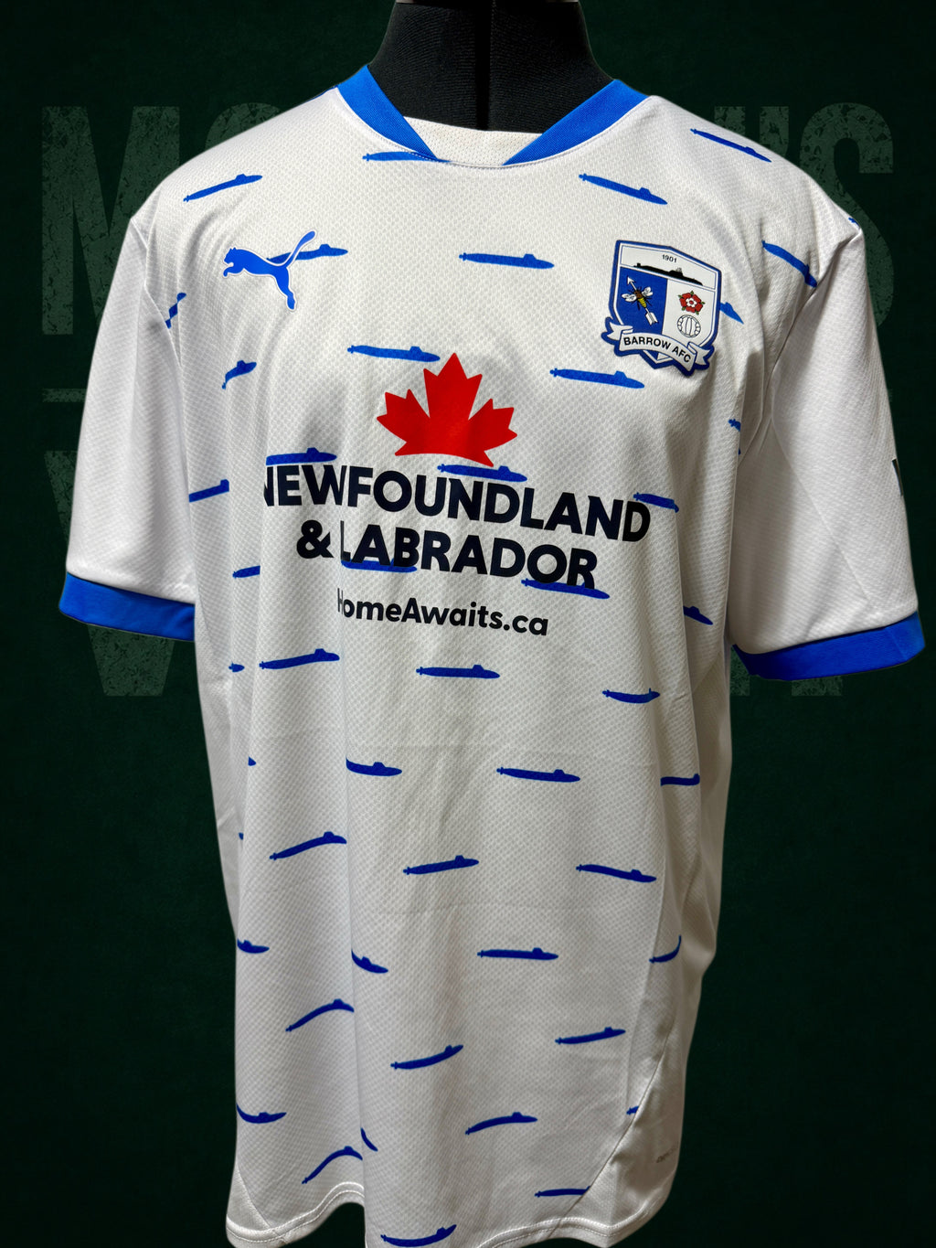 Puma 2024-25 Barrow AFC Home Shirt Submarine Pattern Kit 24/25 Size Large