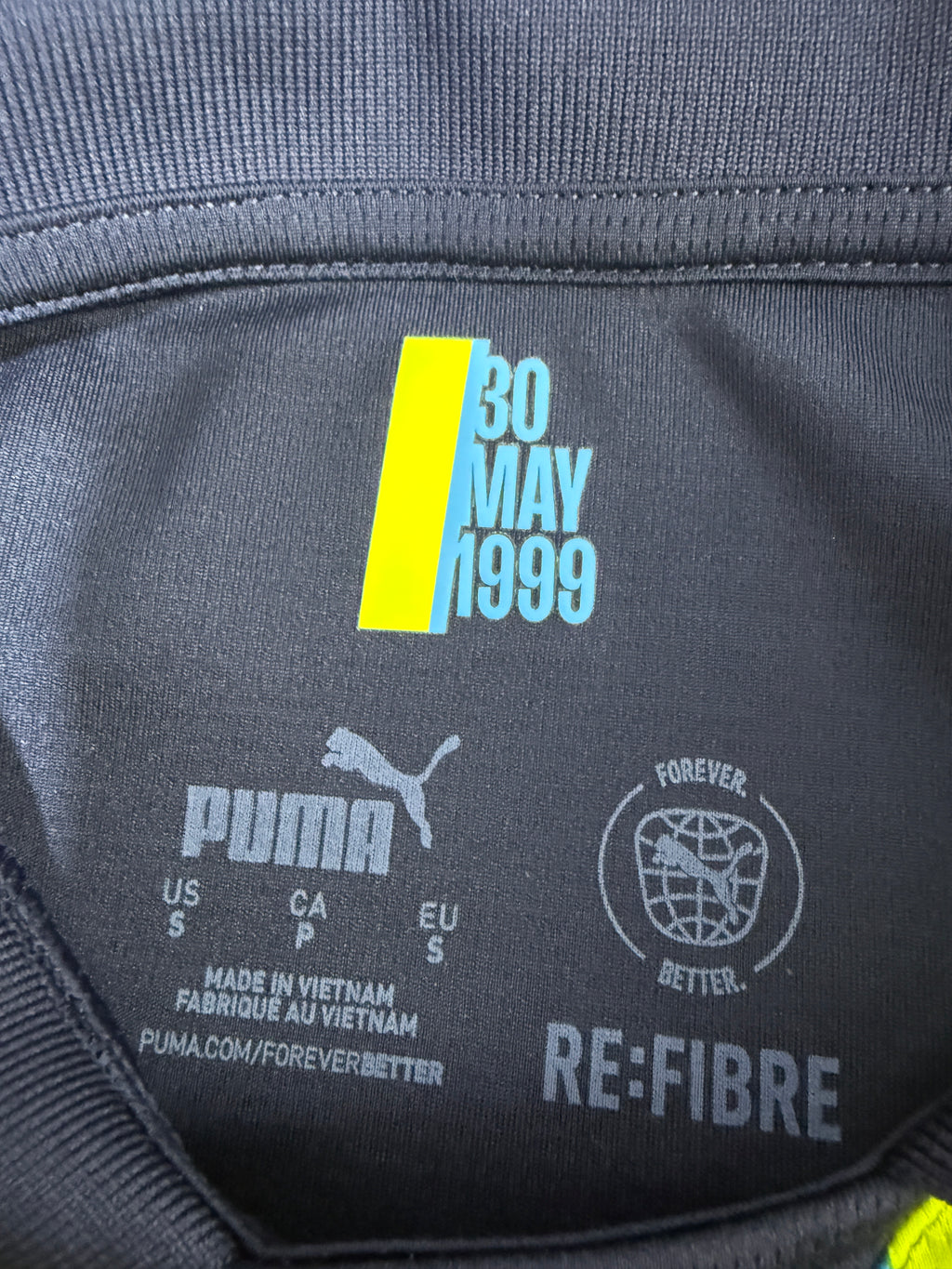 Manchester City 2024/25 Puma Away Shirt – Navy & Neon Yellow – Size M