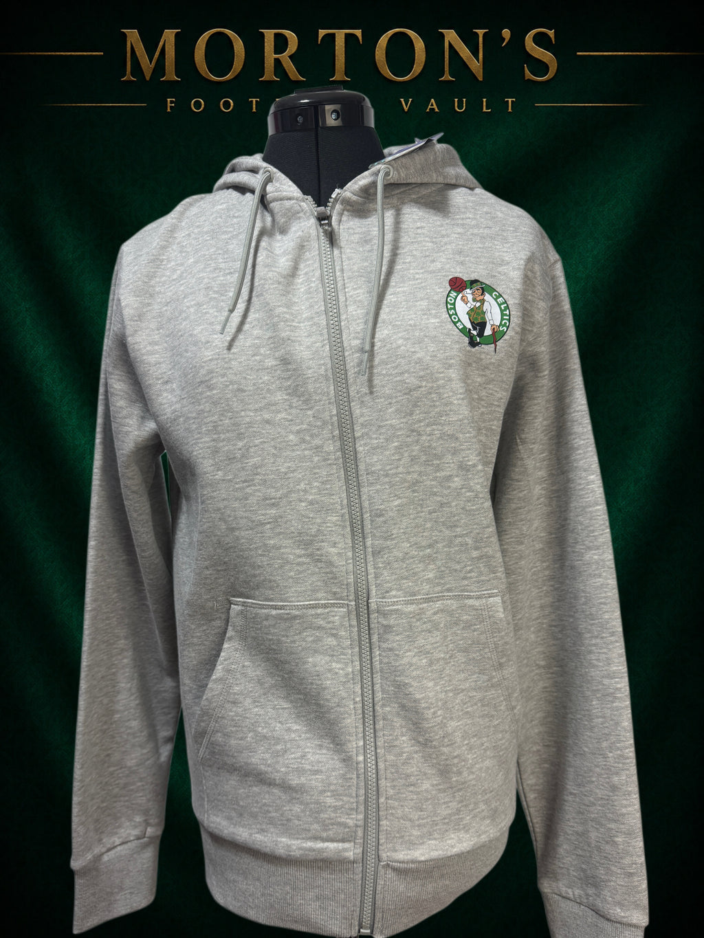 Boston Celtics NBA Grey Full Zip Hoodie – Size Small – BNWT