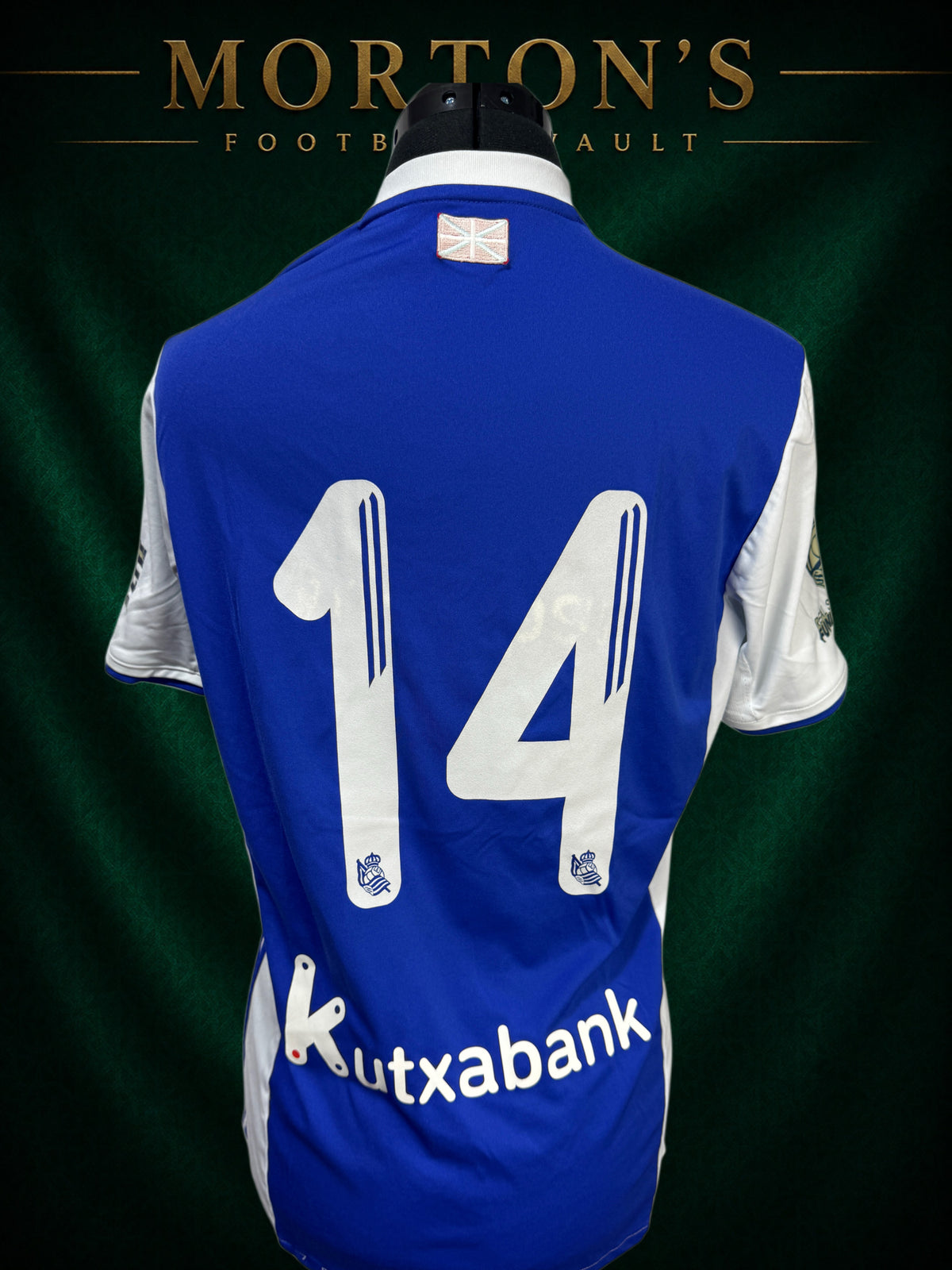 Real Sociedad 2015/16 Home Shirt Adidas #14 La Liga Football Jersey Size S