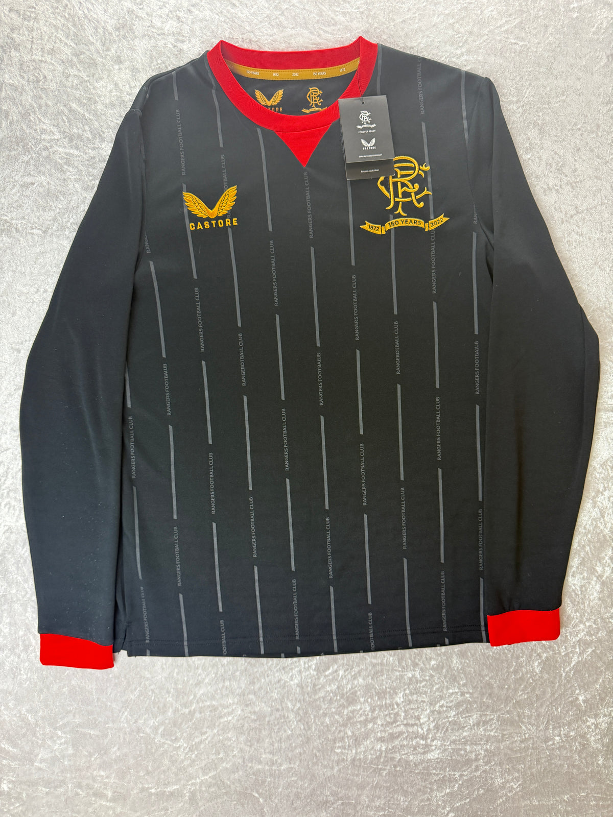 Rangers FC 125th Anniversary Black Long Sleeve Shirt Castore Size S BNWT