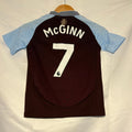John McGinn (#7) Adidas Aston Villa 2024-25 home jersey in a youth size