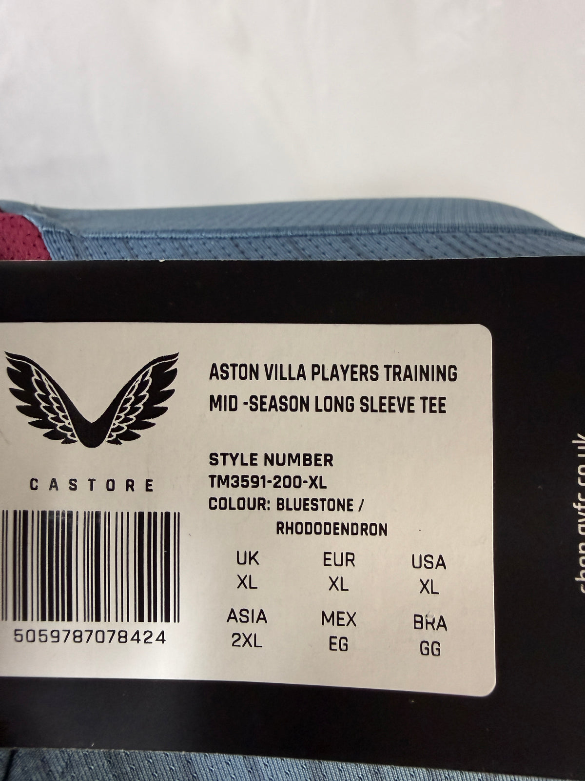 Aston Villa 2023/24 Castore Long Sleeve Training Top – XL – BNWT