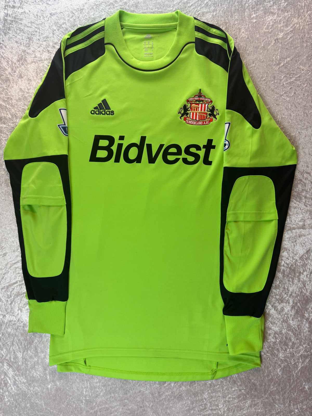 Adidas 2013-14 Sunderland GK Long Sleeve Shirt MANNONE 25 Football Jersey Size Medium