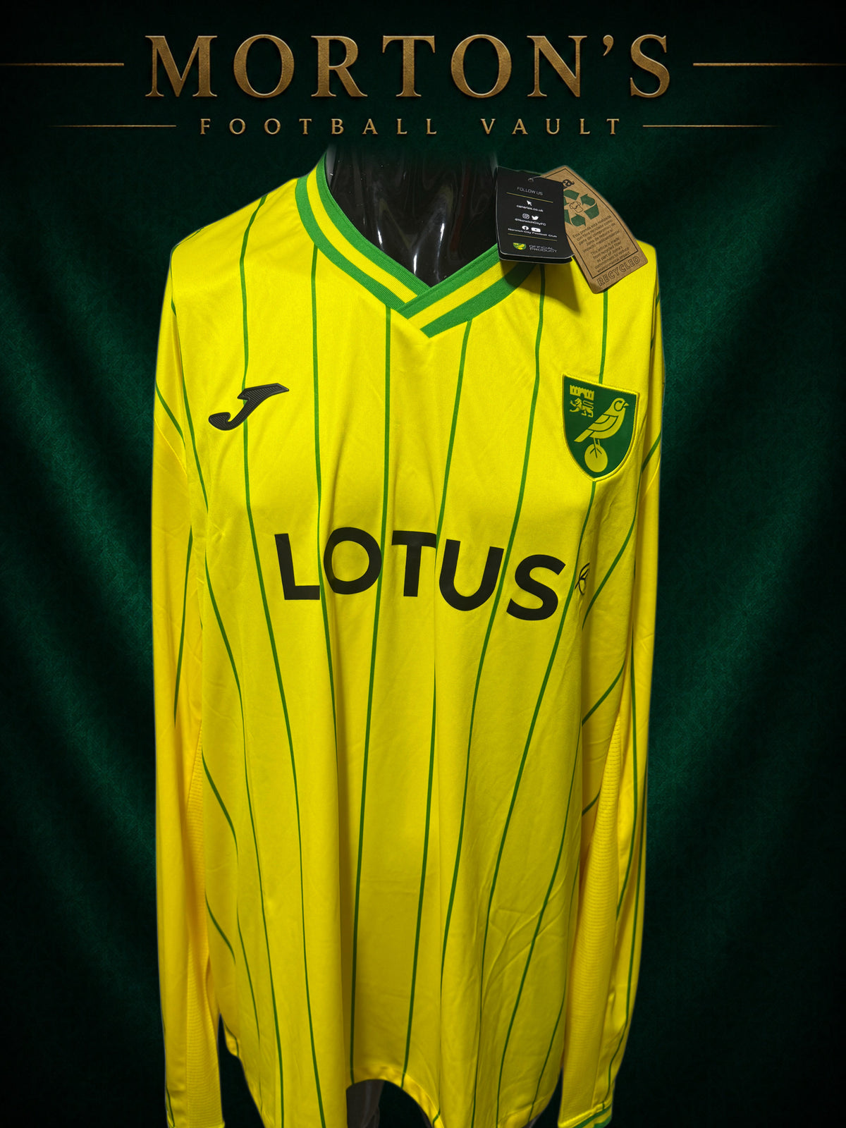 Norwich City 2022/23 Home Shirt – Joma – Long Sleeve – 4XL