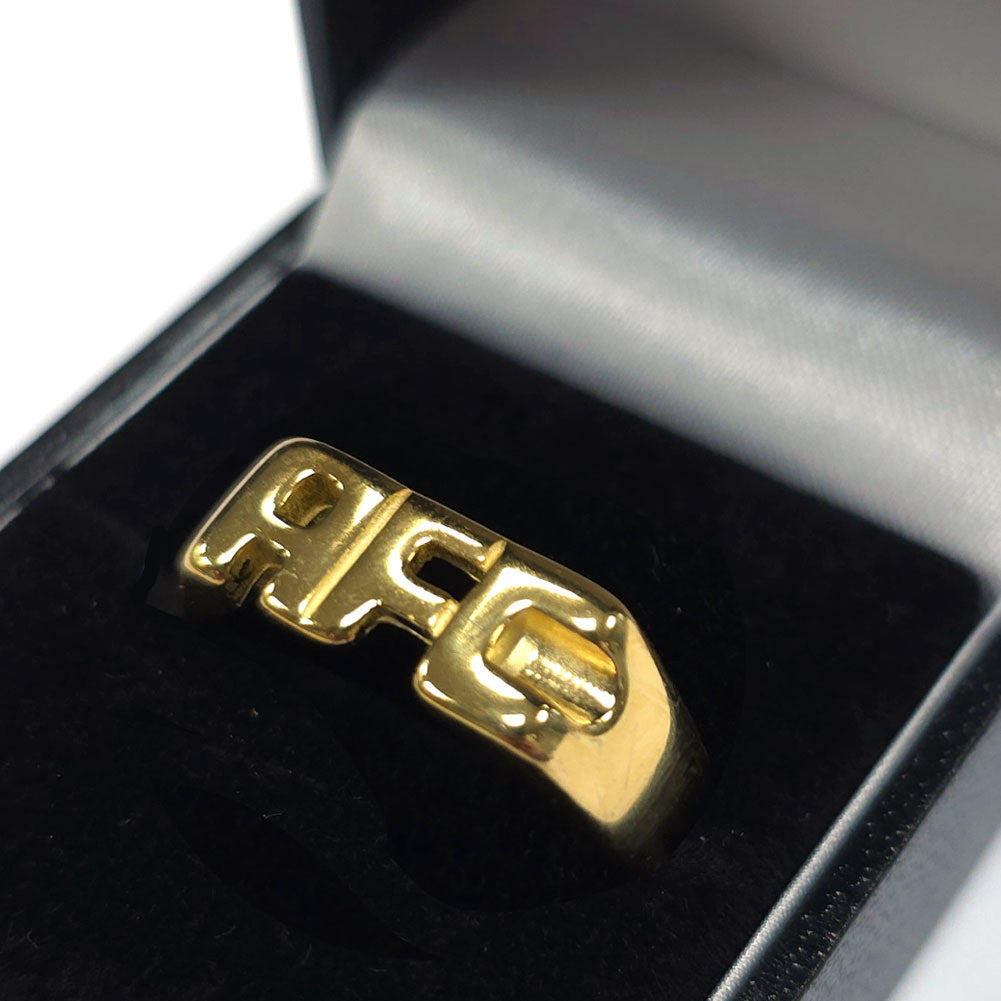 Arsenal FC 18ct Gold Plated on Silver AFC Ring - U
