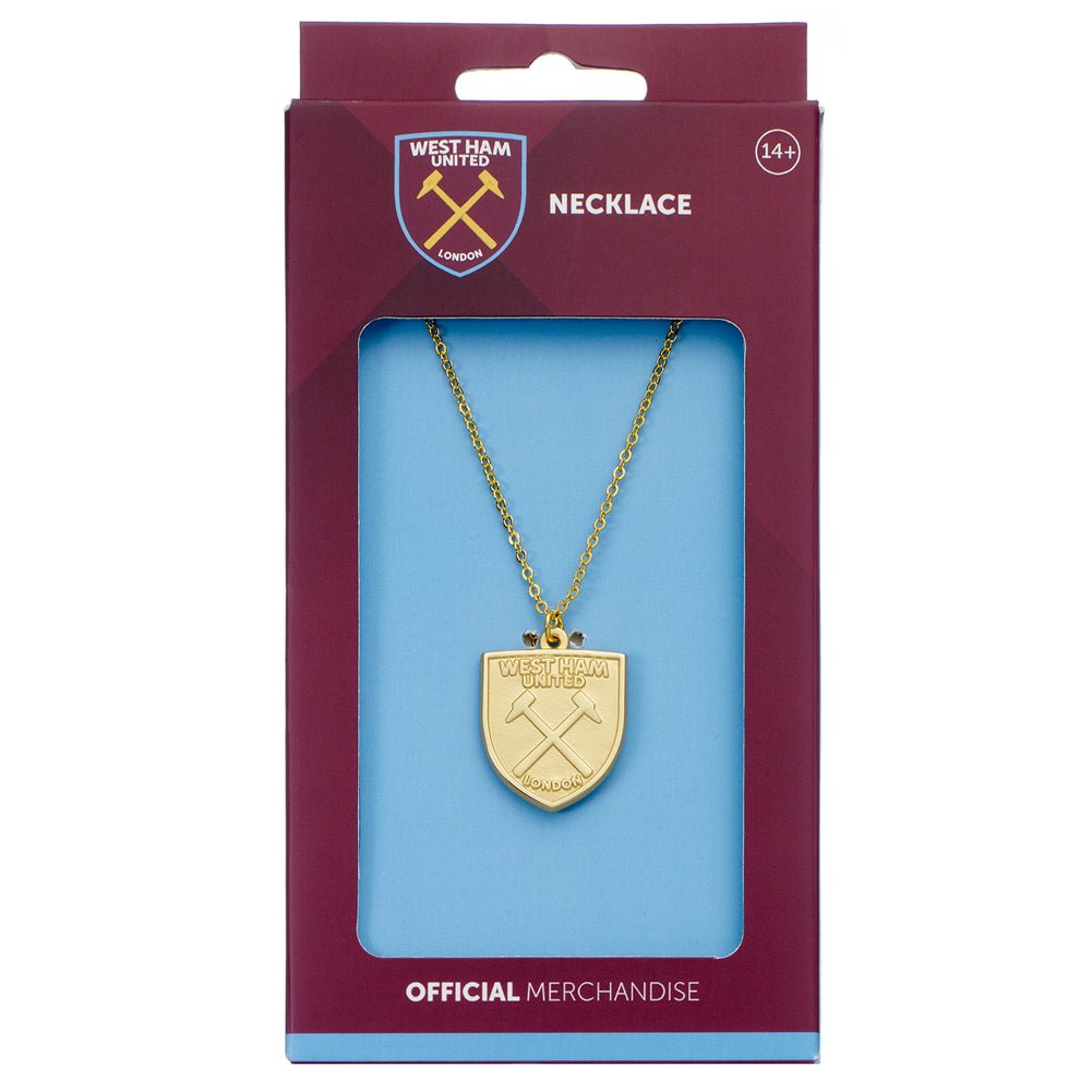 West Ham United FC Gold Finish Crest Necklace - Morton’s football vault